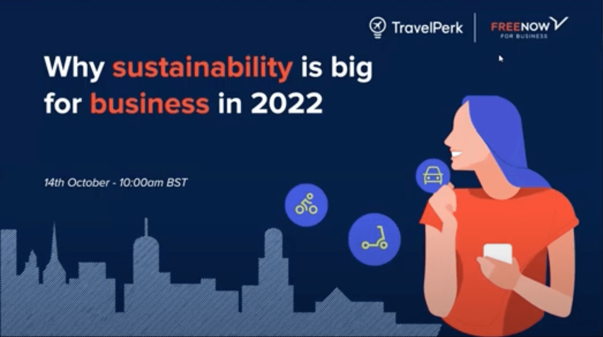 Travelperk x Freenow. Webinar. Image d'en-tête