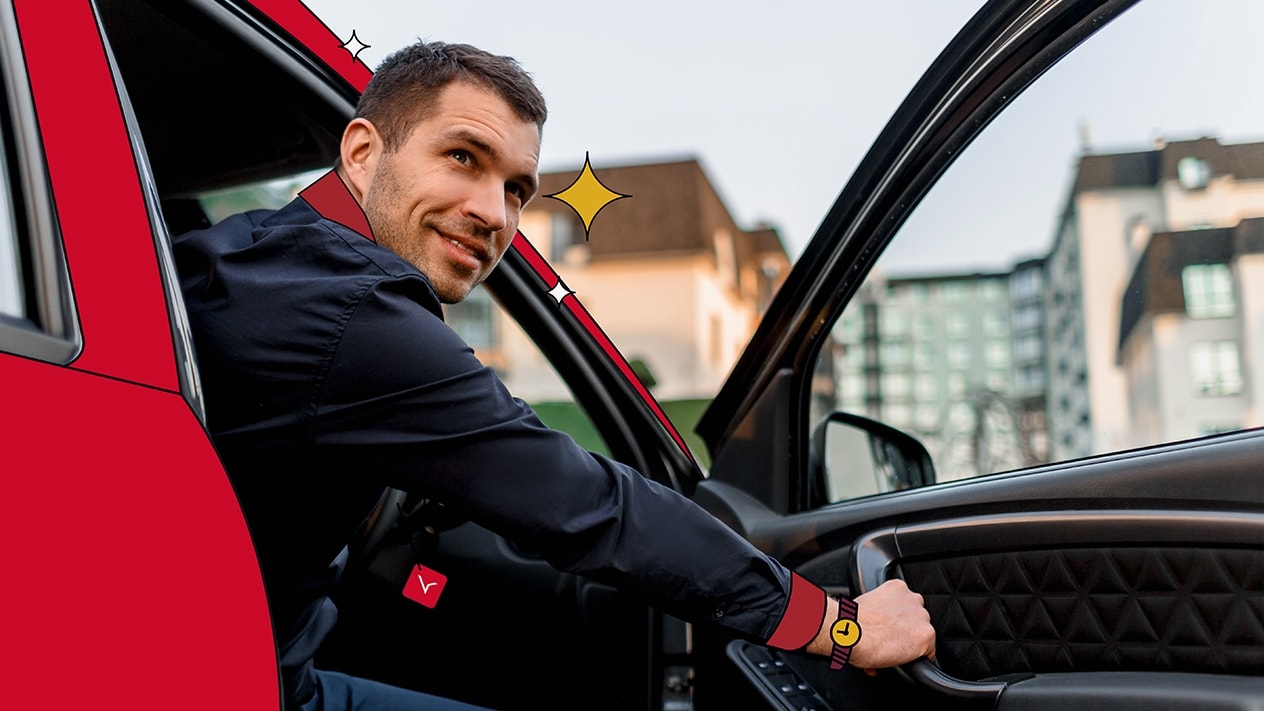 Man opening car door