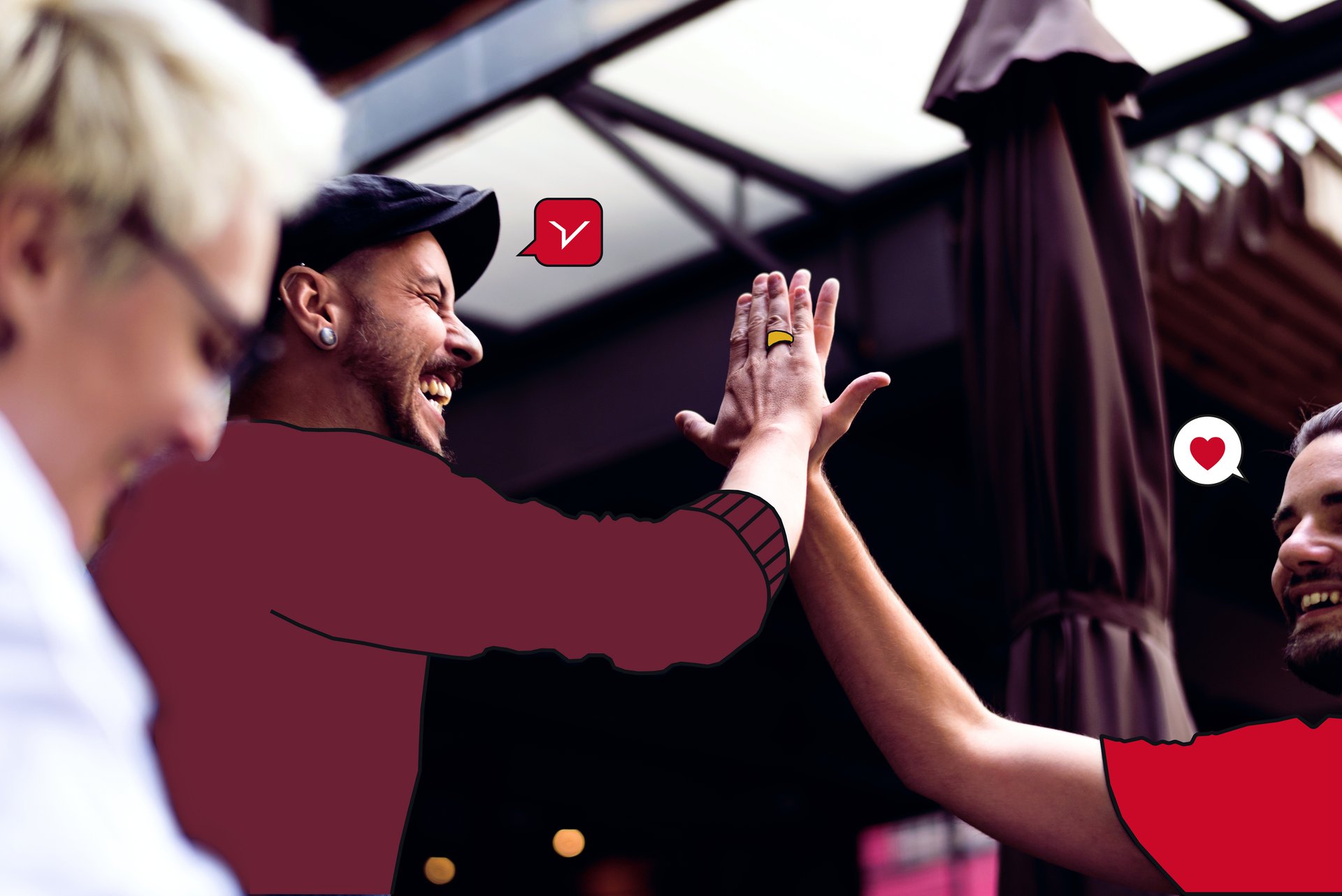 Kollegen geben sich ein High Five
