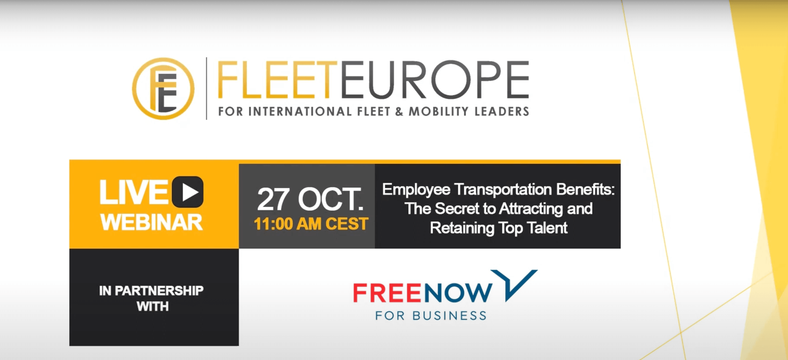 Fleet Europe Webinaire. Image d'en-tête