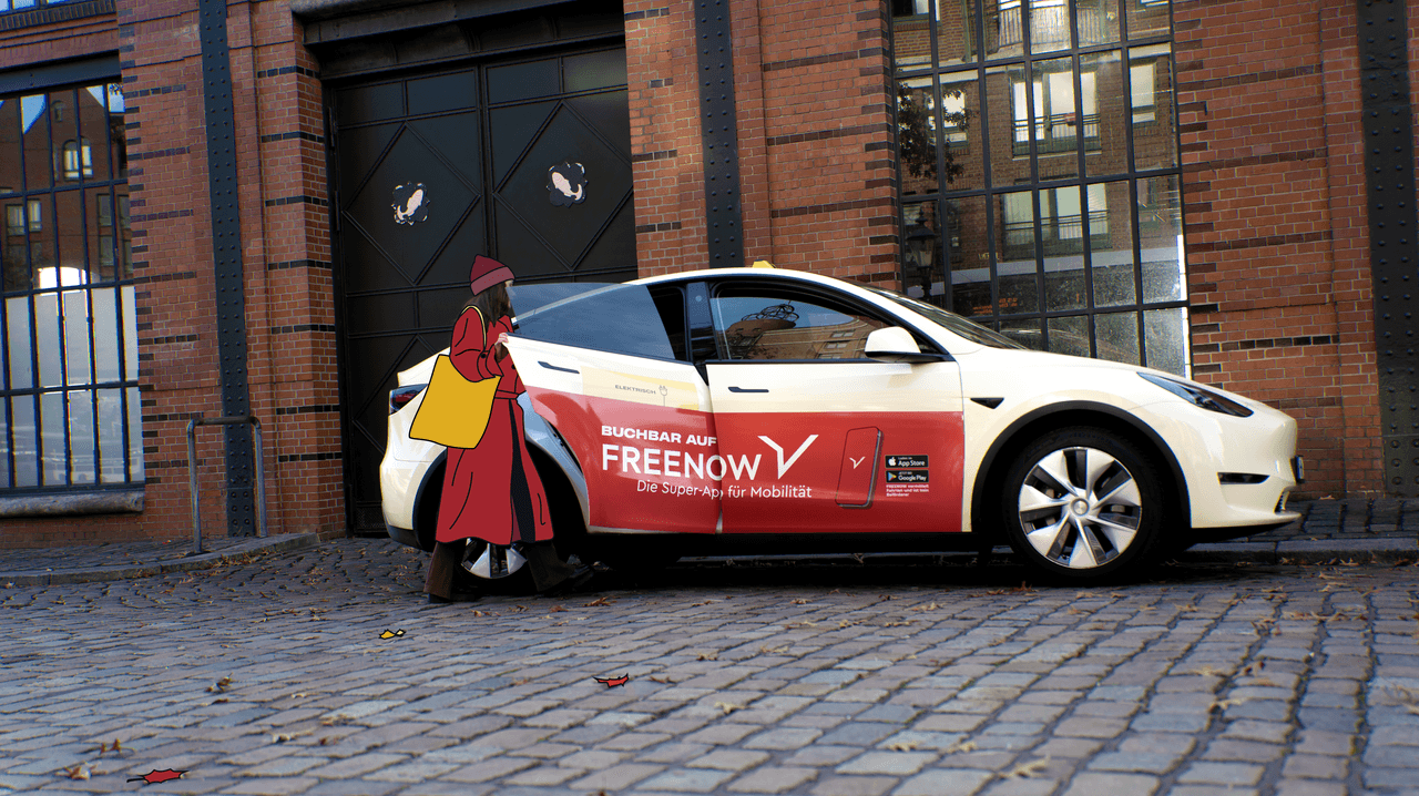 Taxikosten berechnen im Vorfeld, Frau Steigt ins Taxi