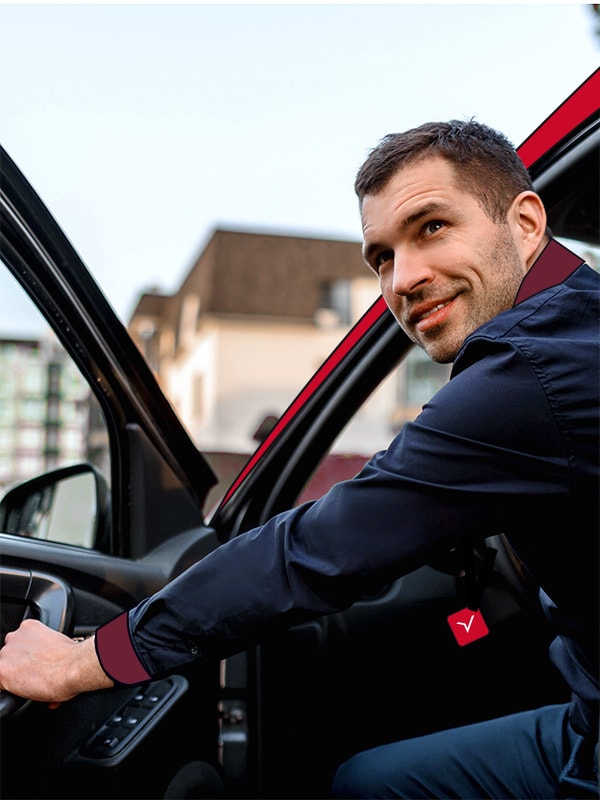 man getting out of car