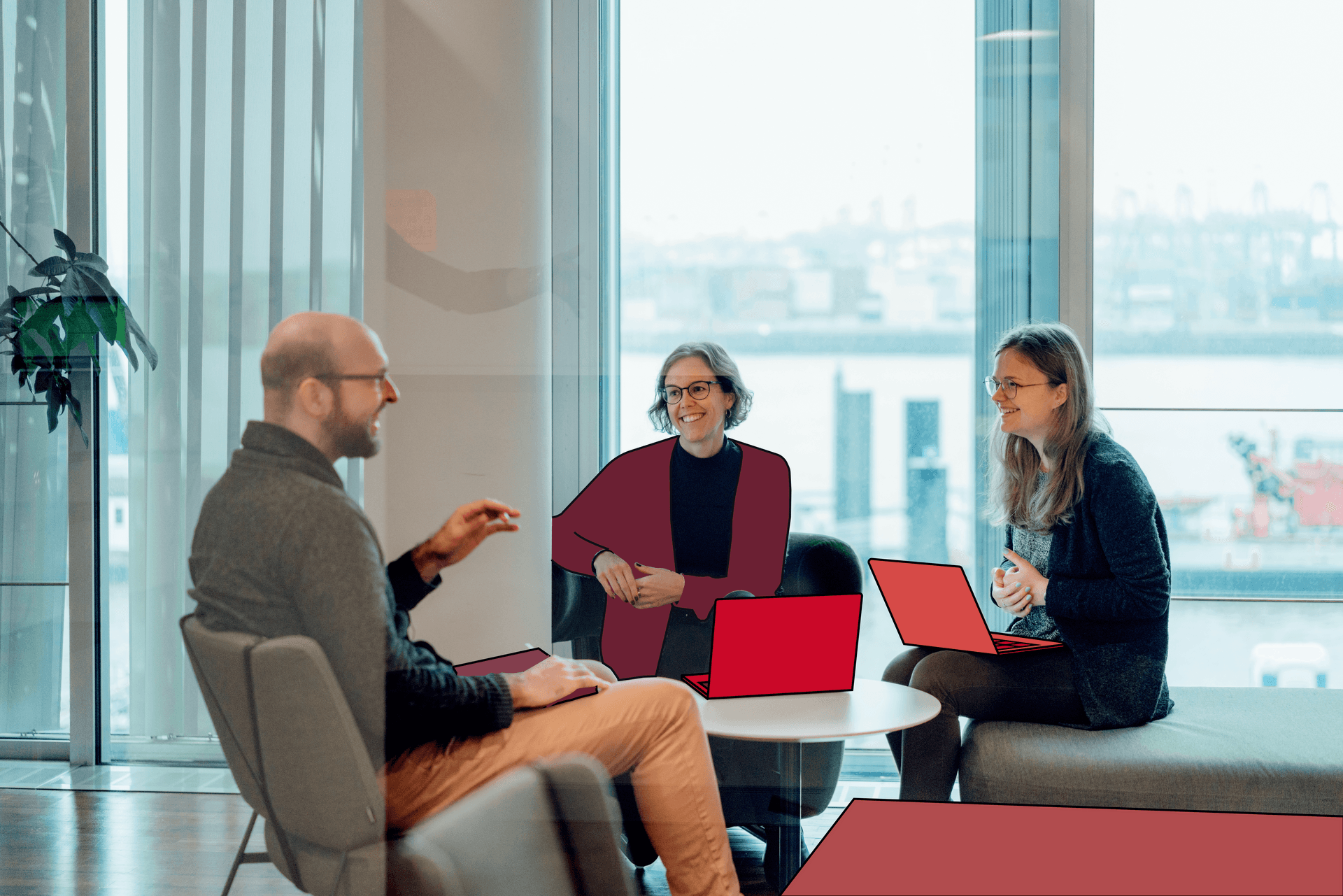 smiling meeting