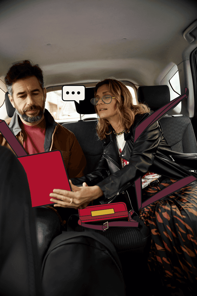 workers in taxi