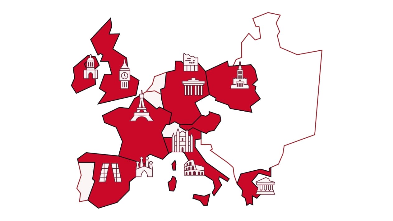 illustration of Europe map